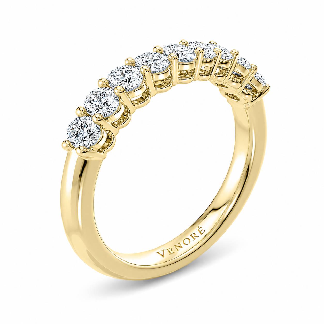 Half Eternity Ring With Shared Prong Setting Oval Cut Lab Grown Diamonds ✧ 1.30 Carat
