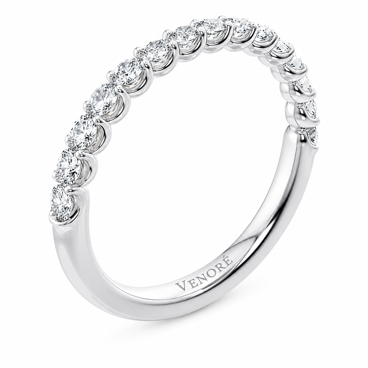 Half Eternity Ring With Two-Prong Claw Setting Oval Cut Lab Grown Diamonds ✧ 0.9 Carat