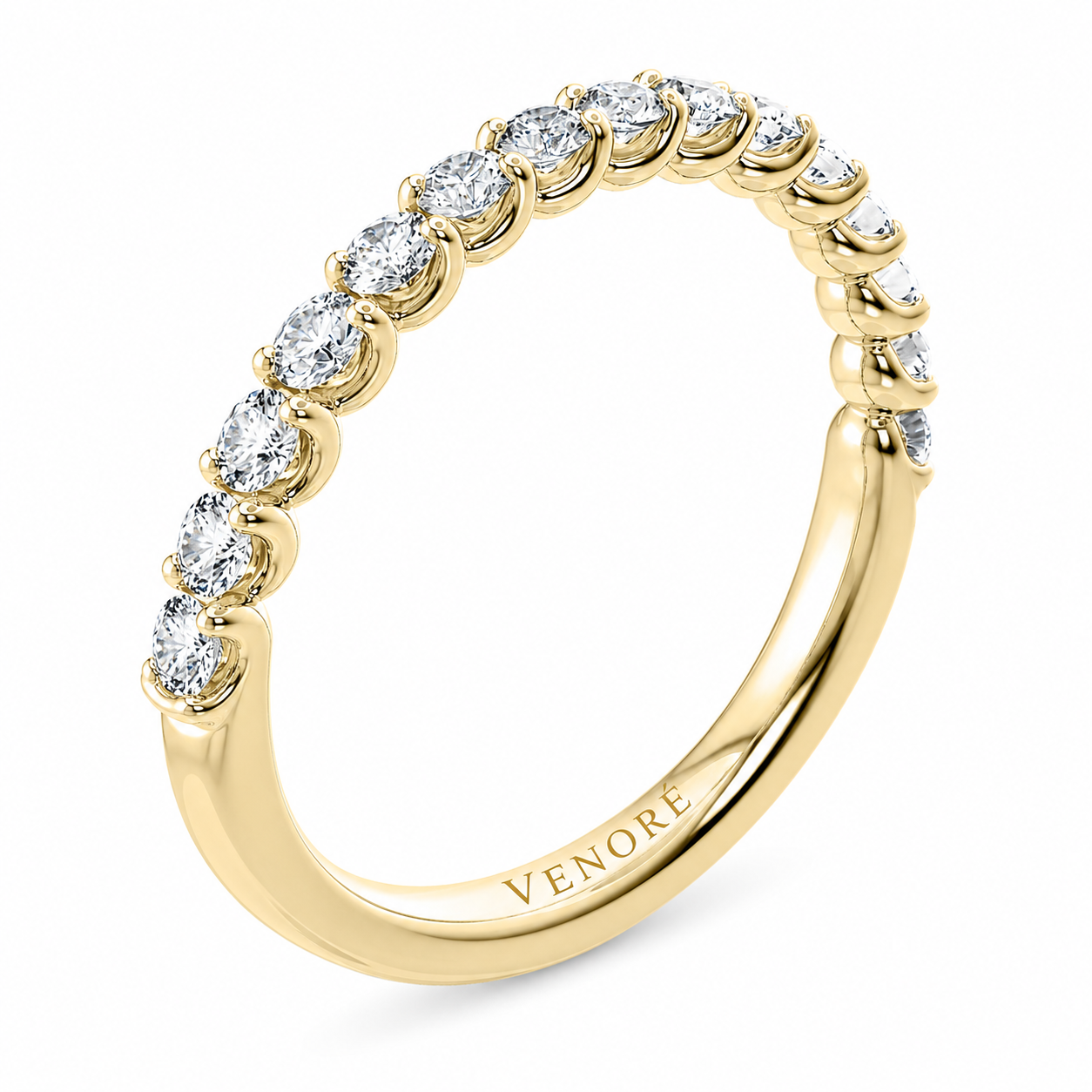 Half Eternity Ring With Two-Prong Claw Setting Oval Cut Lab Grown Diamonds ✧ 0.9 Carat