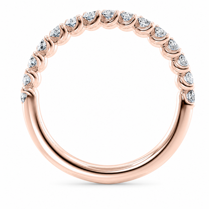 Half Eternity Ring With Two-Prong Claw Setting Oval Cut Lab Grown Diamonds ✧ 0.9 Carat