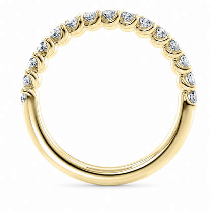 Half Eternity Ring With Two-Prong Claw Setting Oval Cut Lab Grown Diamonds ✧ 0.9 Carat