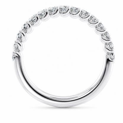 Half Eternity Ring With Two-Prong Claw Setting Oval Cut Lab Grown Diamonds ✧ 0.9 Carat