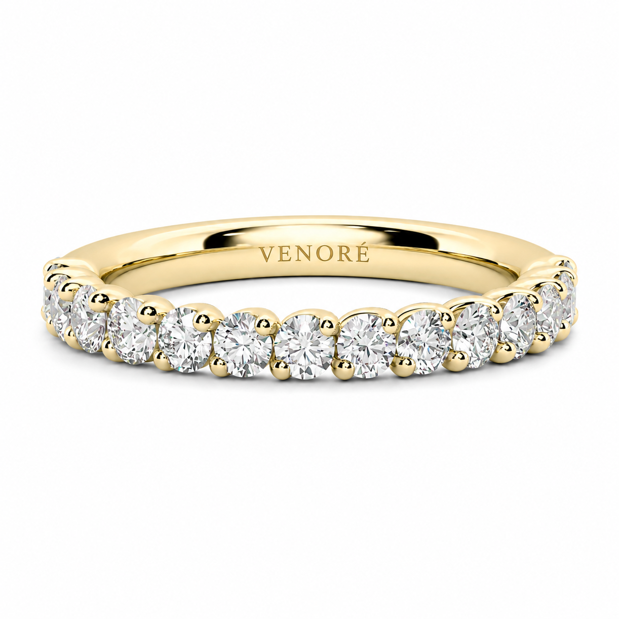 Half Eternity Ring With Two-Prong Claw Setting Oval Cut Lab Grown Diamonds ✧ 0.9 Carat