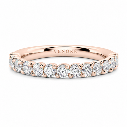 Half Eternity Ring With Two-Prong Claw Setting Oval Cut Lab Grown Diamonds ✧ 0.9 Carat