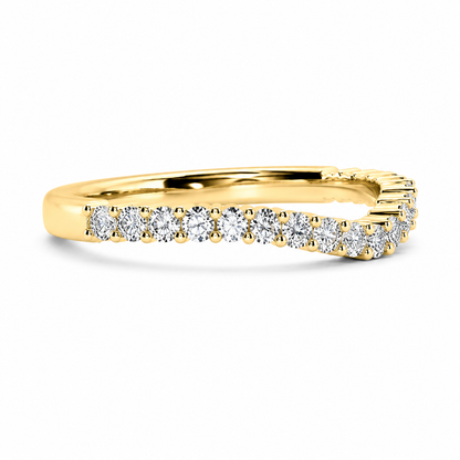 Half Eternity Curved Ring With Shared Prong Setting Round Cut Lab Grown Diamonds ✧ 0.3 Carat