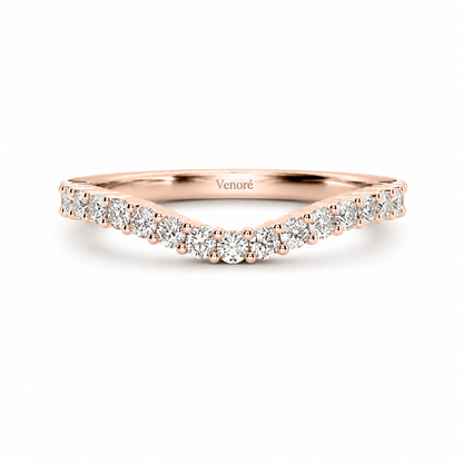Half Eternity Curved Ring With Shared Prong Setting Round Cut Lab Grown Diamonds ✧ 0.3 Carat