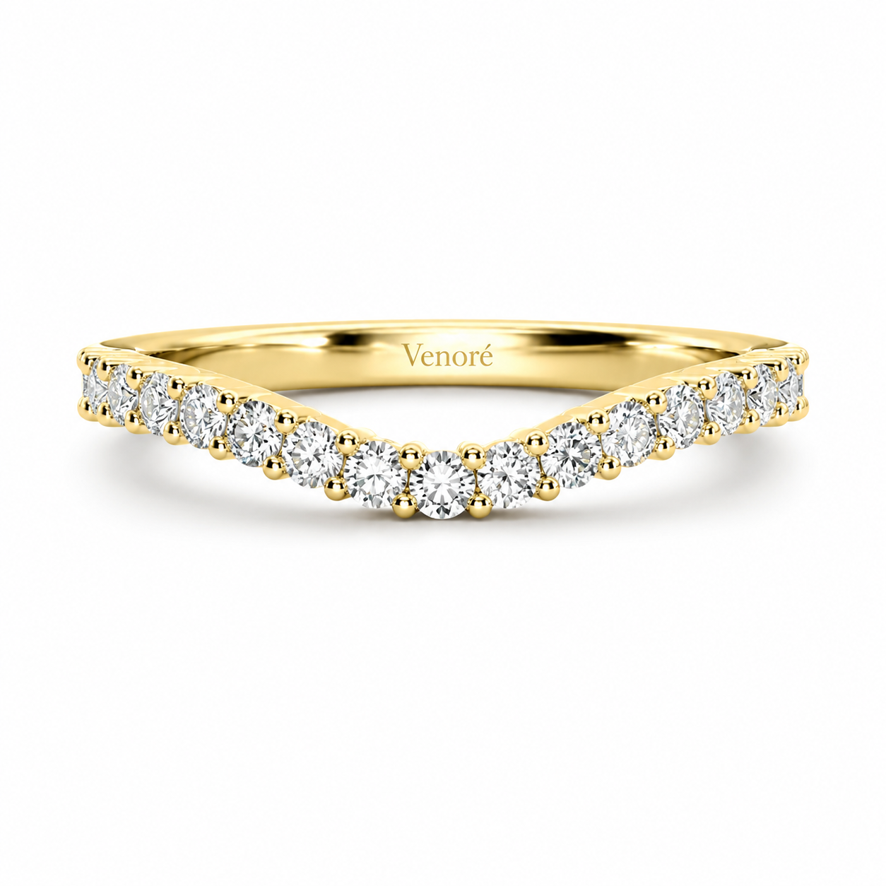 Half Eternity Curved Ring With Shared Prong Setting Round Cut Lab Grown Diamonds ✧ 0.3 Carat