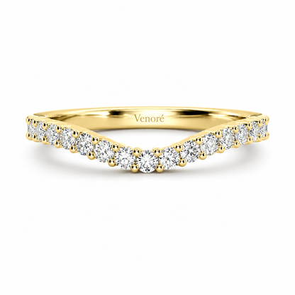 Half Eternity Curved Ring With Shared Prong Setting Round Cut Lab Grown Diamonds ✧ 0.3 Carat