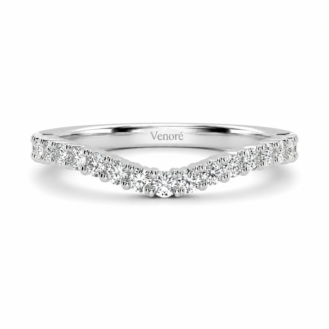 Half Eternity Curved Ring With Shared Prong Setting Round Cut Lab Grown Diamonds ✧ 0.3 Carat