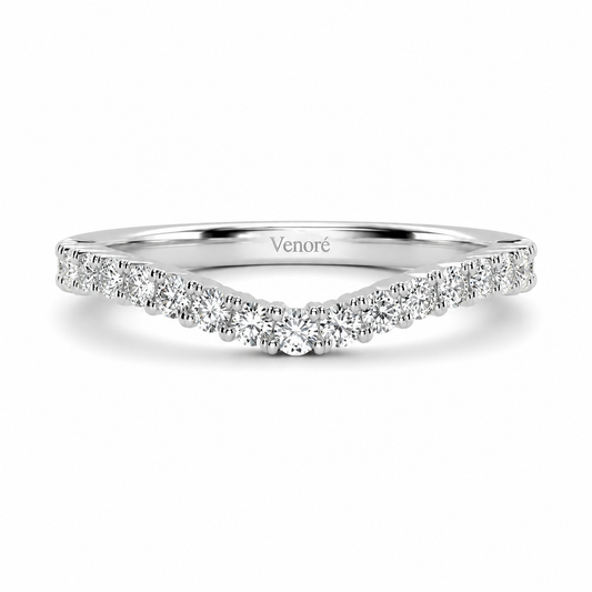 Half Eternity Curved Ring With Shared Prong Setting Round Cut Lab Grown Diamonds ✧ 0.3 Carat