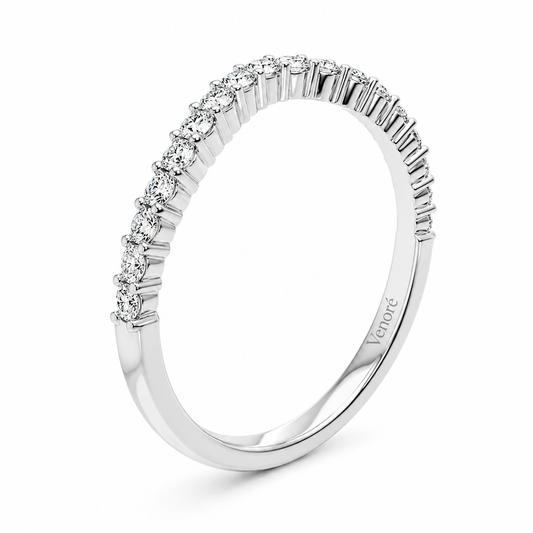 Half Eternity Curved Ring With Shared Prong Setting Round Cut Lab Grown Diamonds ✧ 0.3 Carat