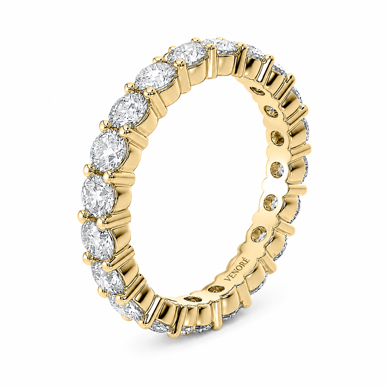 Full Eternity Ring With Shared Prong Setting Round Cut Lab Grown Diamonds ✧ 2 Carat