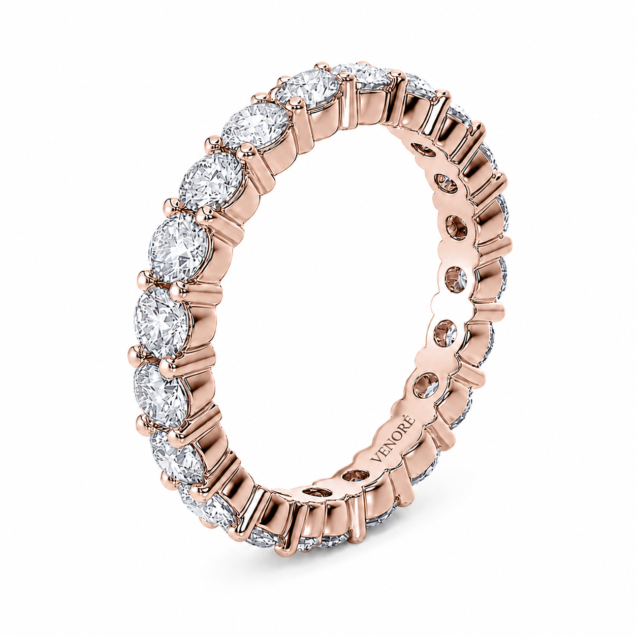 Full Eternity Ring With Shared Prong Setting Round Cut Lab Grown Diamonds ✧ 2 Carat