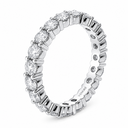Full Eternity Ring With Shared Prong Setting Round Cut Lab Grown Diamonds ✧ 2 Carat