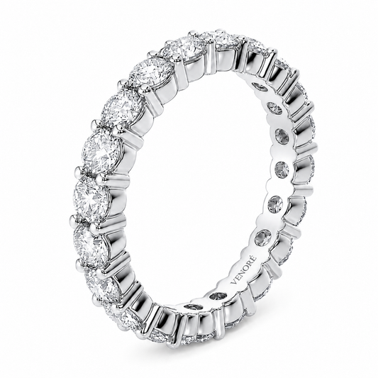 Full Eternity Ring With Shared Prong Setting Round Cut Lab Grown Diamonds ✧ 2 Carat