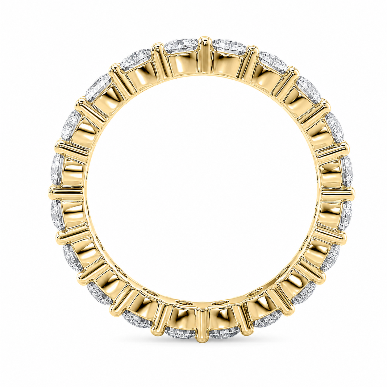 Full Eternity Ring With Shared Prong Setting Round Cut Lab Grown Diamonds ✧ 2 Carat