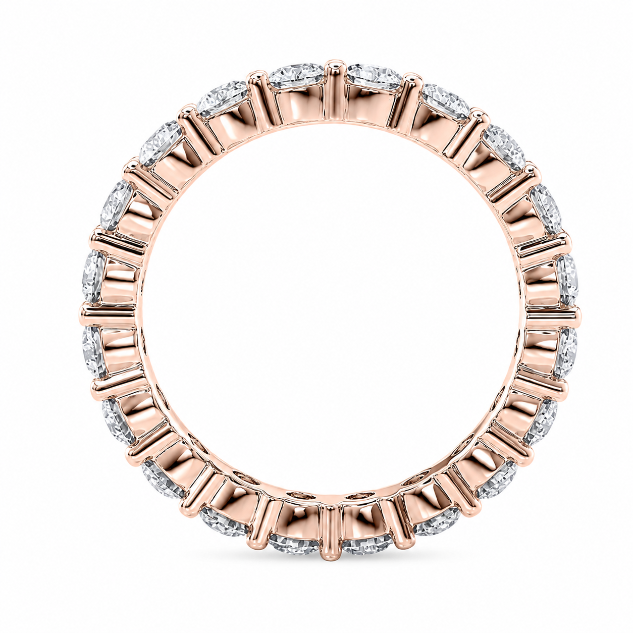 Full Eternity Ring With Shared Prong Setting Round Cut Lab Grown Diamonds ✧ 2 Carat