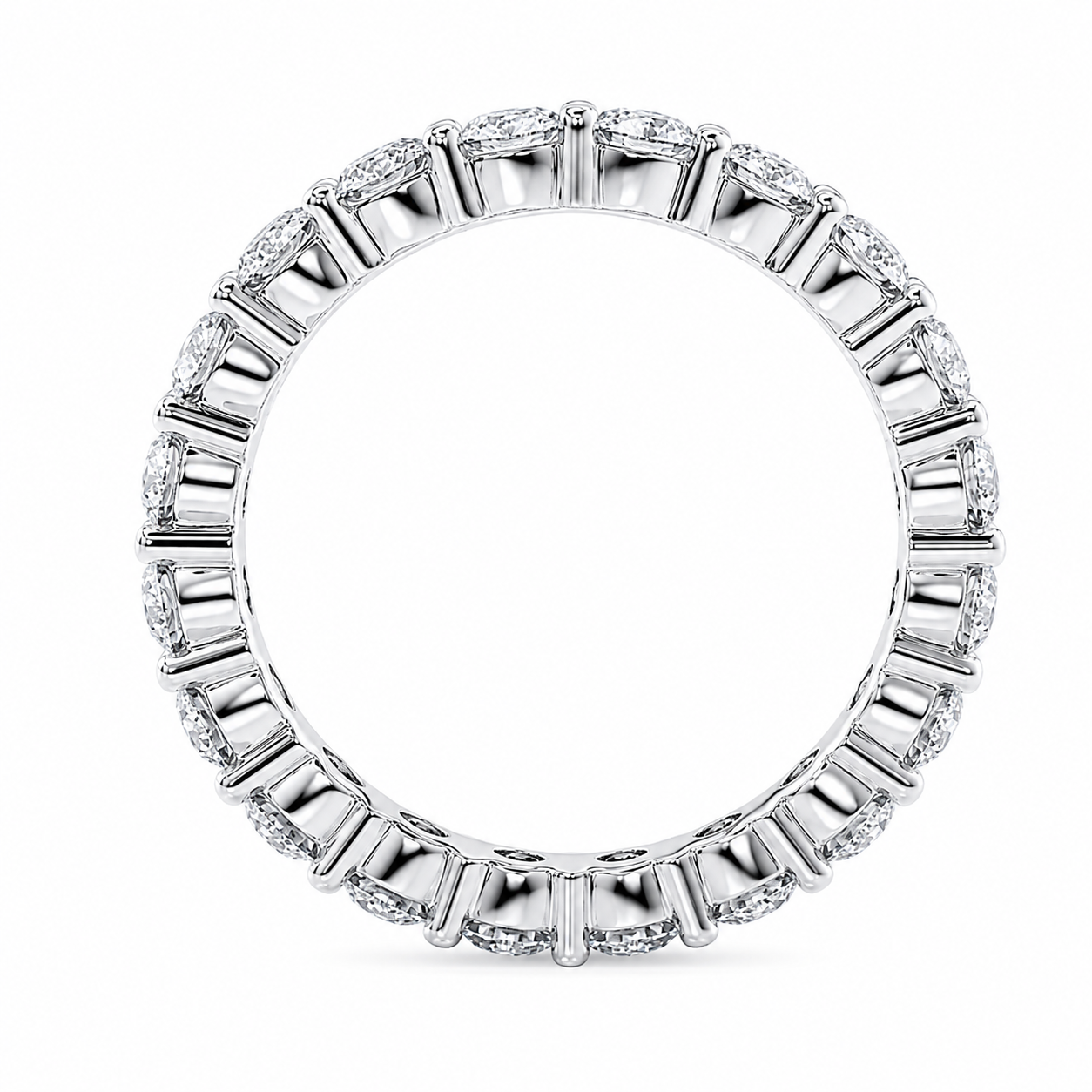 Full Eternity Ring With Shared Prong Setting Round Cut Lab Grown Diamonds ✧ 2 Carat