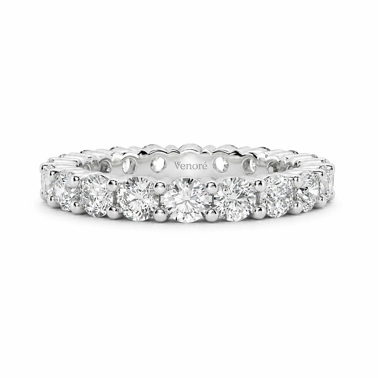 Full Eternity Ring With Shared Prong Setting Round Cut Lab Grown Diamonds ✧ 2 Carat