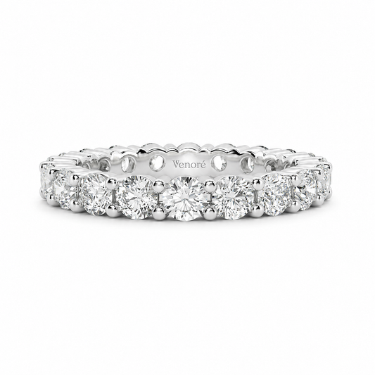 Full Eternity Ring With Shared Prong Setting Round Cut Lab Grown Diamonds ✧ 2 Carat