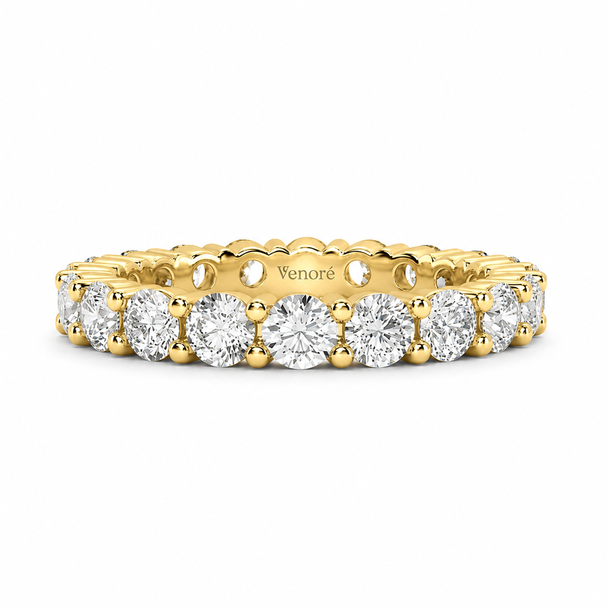Full Eternity Ring With Shared Prong Setting Round Cut Lab Grown Diamonds ✧ 2 Carat