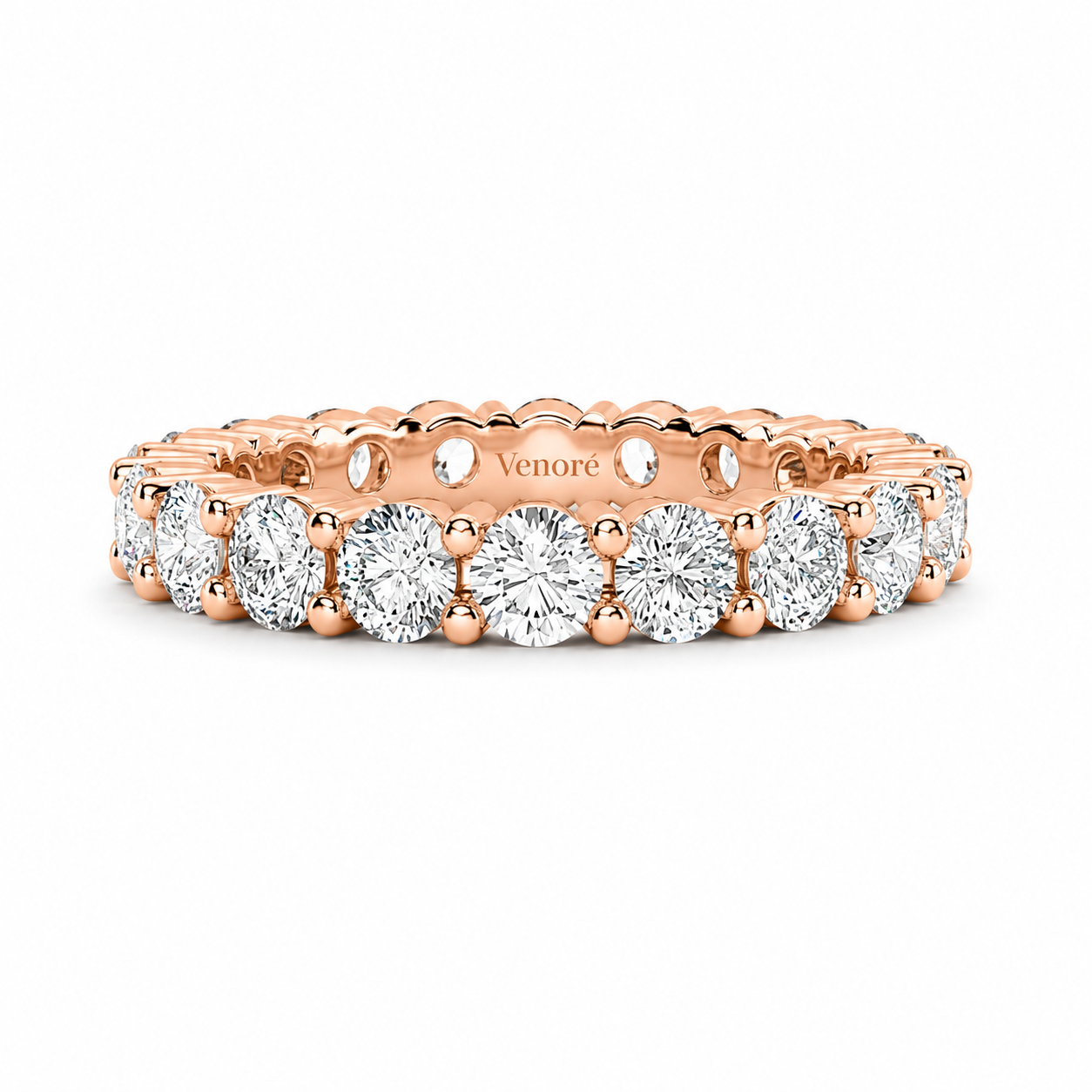 Full Eternity Ring With Shared Prong Setting Round Cut Lab Grown Diamonds ✧ 2 Carat