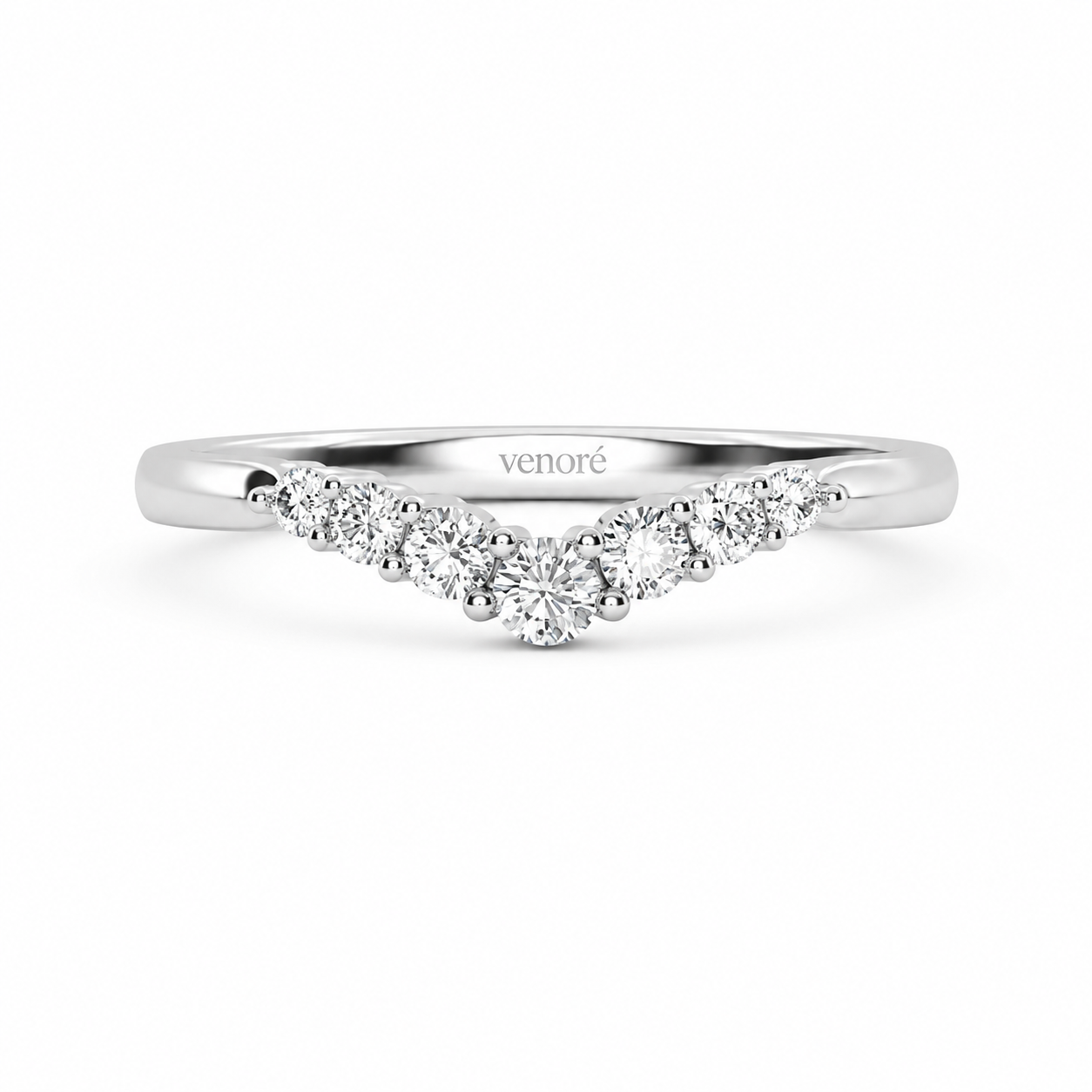 Wishbone Eternity Ring With Shared Prong Setting Round Cut Lab Grown Diamonds ✧ 0.2 Carat