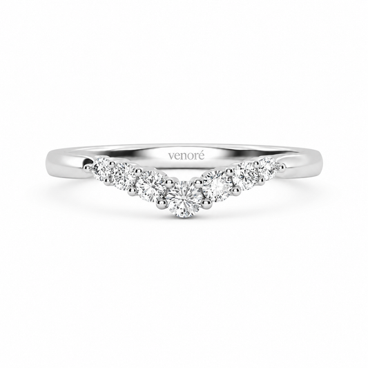 Wishbone Eternity Ring With Shared Prong Setting Round Cut Lab Grown Diamonds ✧ 0.2 Carat
