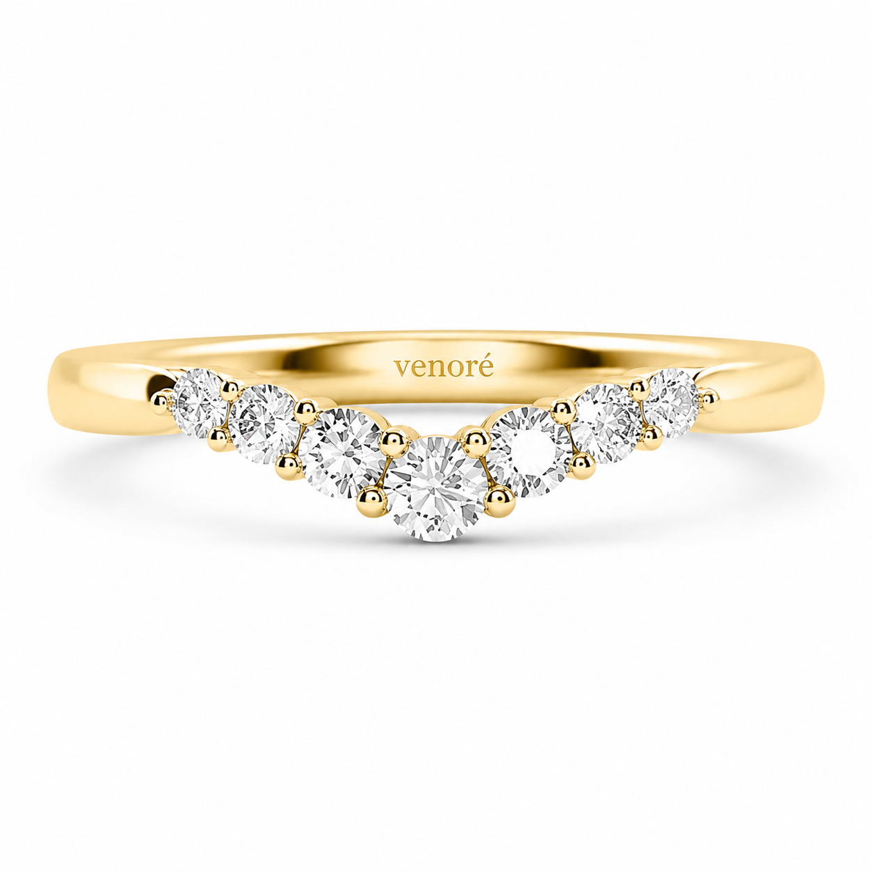 Wishbone Eternity Ring With Shared Prong Setting Round Cut Lab Grown Diamonds ✧ 0.2 Carat