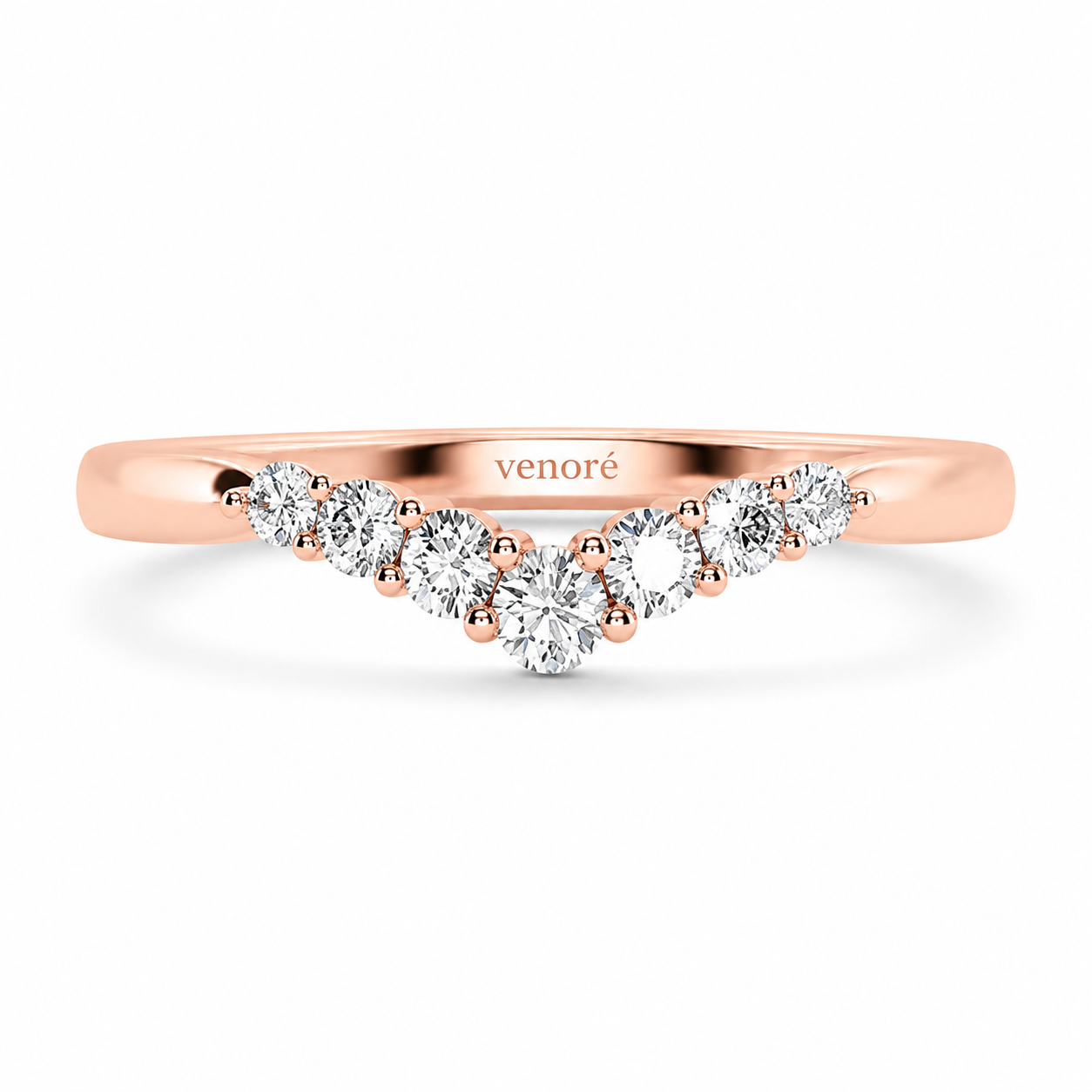 Wishbone Eternity Ring With Shared Prong Setting Round Cut Lab Grown Diamonds ✧ 0.2 Carat