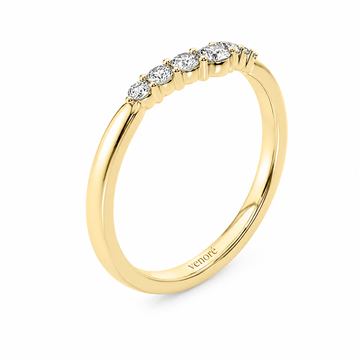 Wishbone Eternity Ring With Shared Prong Setting Round Cut Lab Grown Diamonds ✧ 0.2 Carat