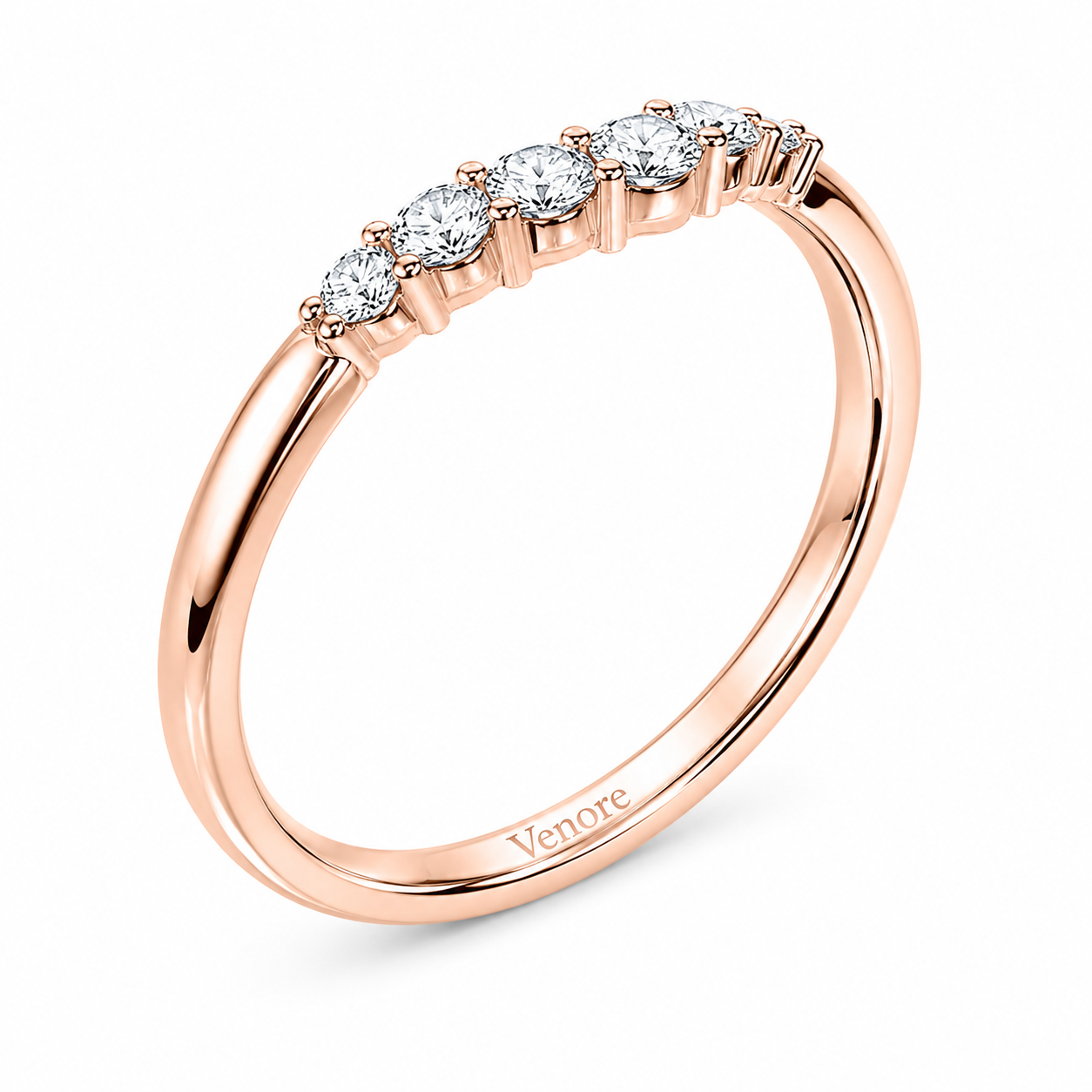 Wishbone Eternity Ring With Shared Prong Setting Round Cut Lab Grown Diamonds ✧ 0.2 Carat