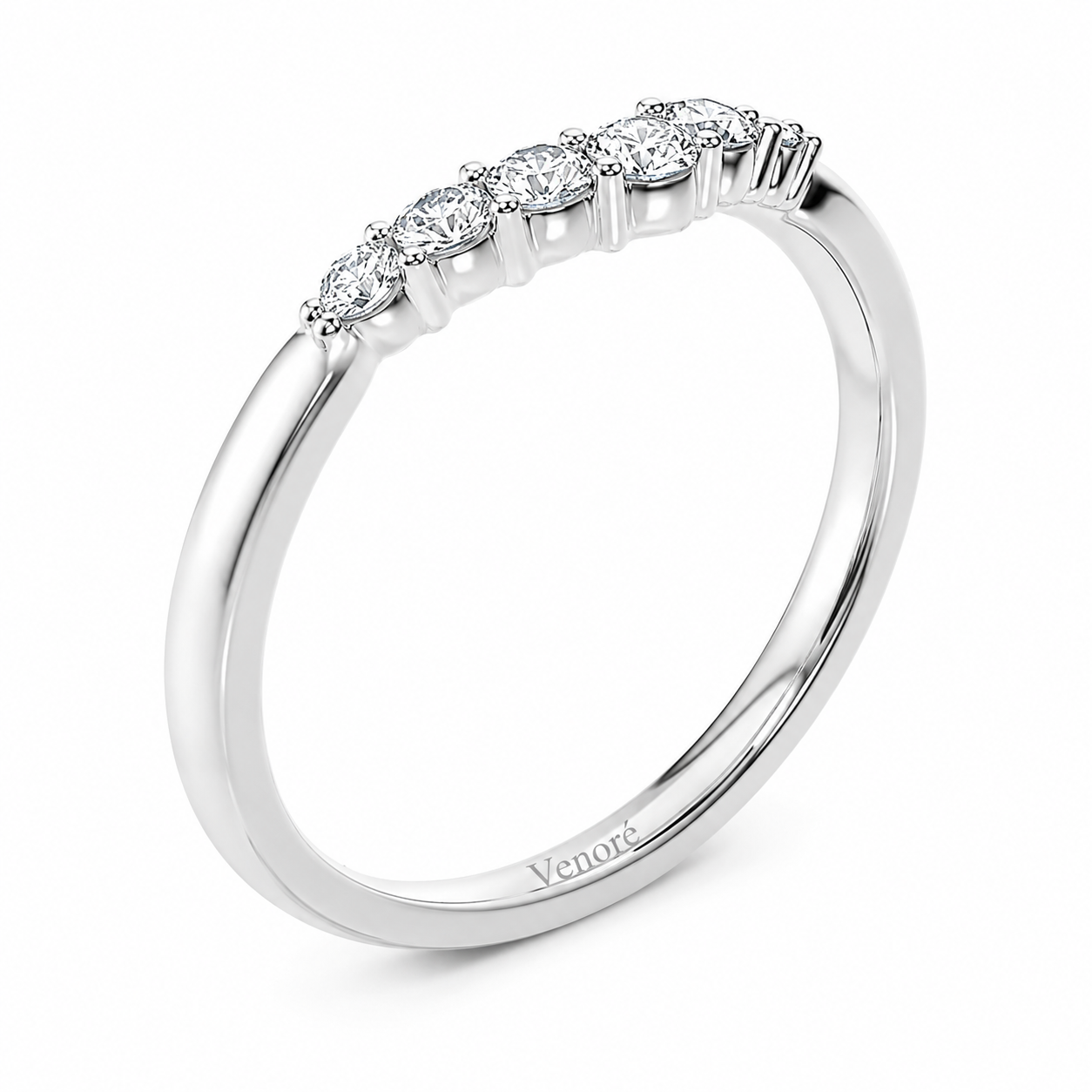 Wishbone Eternity Ring With Shared Prong Setting Round Cut Lab Grown Diamonds ✧ 0.2 Carat