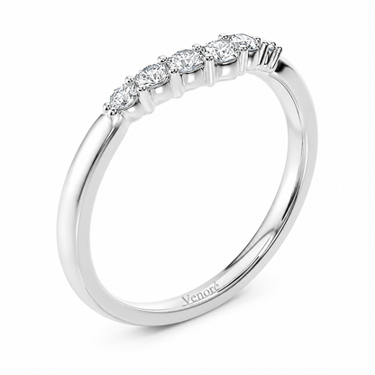 Wishbone Eternity Ring With Shared Prong Setting Round Cut Lab Grown Diamonds ✧ 0.2 Carat