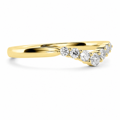 Wishbone Eternity Ring With Shared Prong Setting Round Cut Lab Grown Diamonds ✧ 0.2 Carat