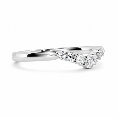 Wishbone Eternity Ring With Shared Prong Setting Round Cut Lab Grown Diamonds ✧ 0.2 Carat