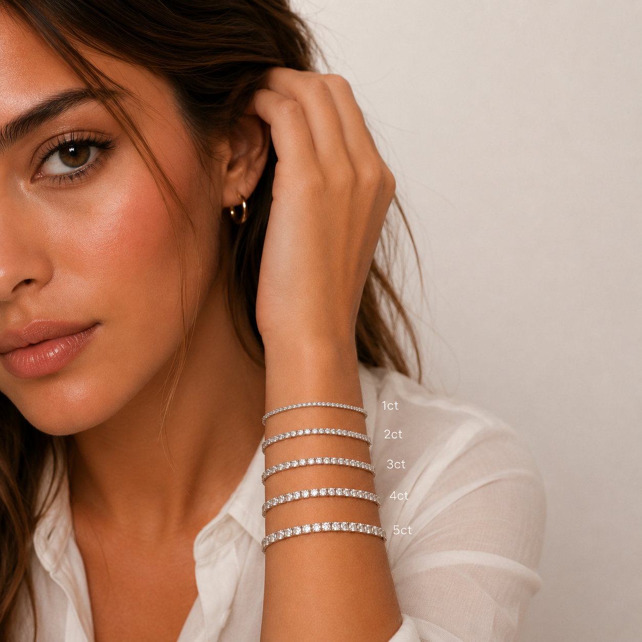 Italian Tennis Bracelet Round Cut Lab Grown Diamond ✧ 1-5 Carat