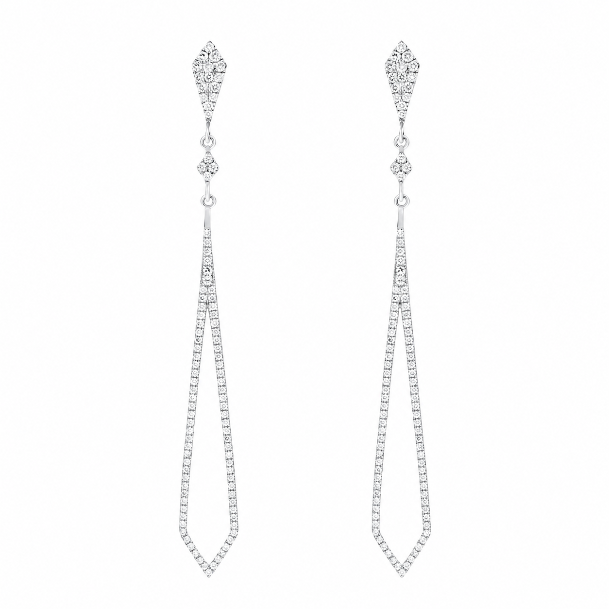 Open Frame Round Cut Lab Grown Diamond Drop Earrings ✧ 0.5 Carat