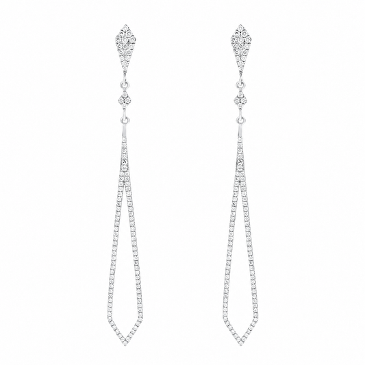 Open Frame Round Cut Lab Grown Diamond Drop Earrings ✧ 0.5 Carat