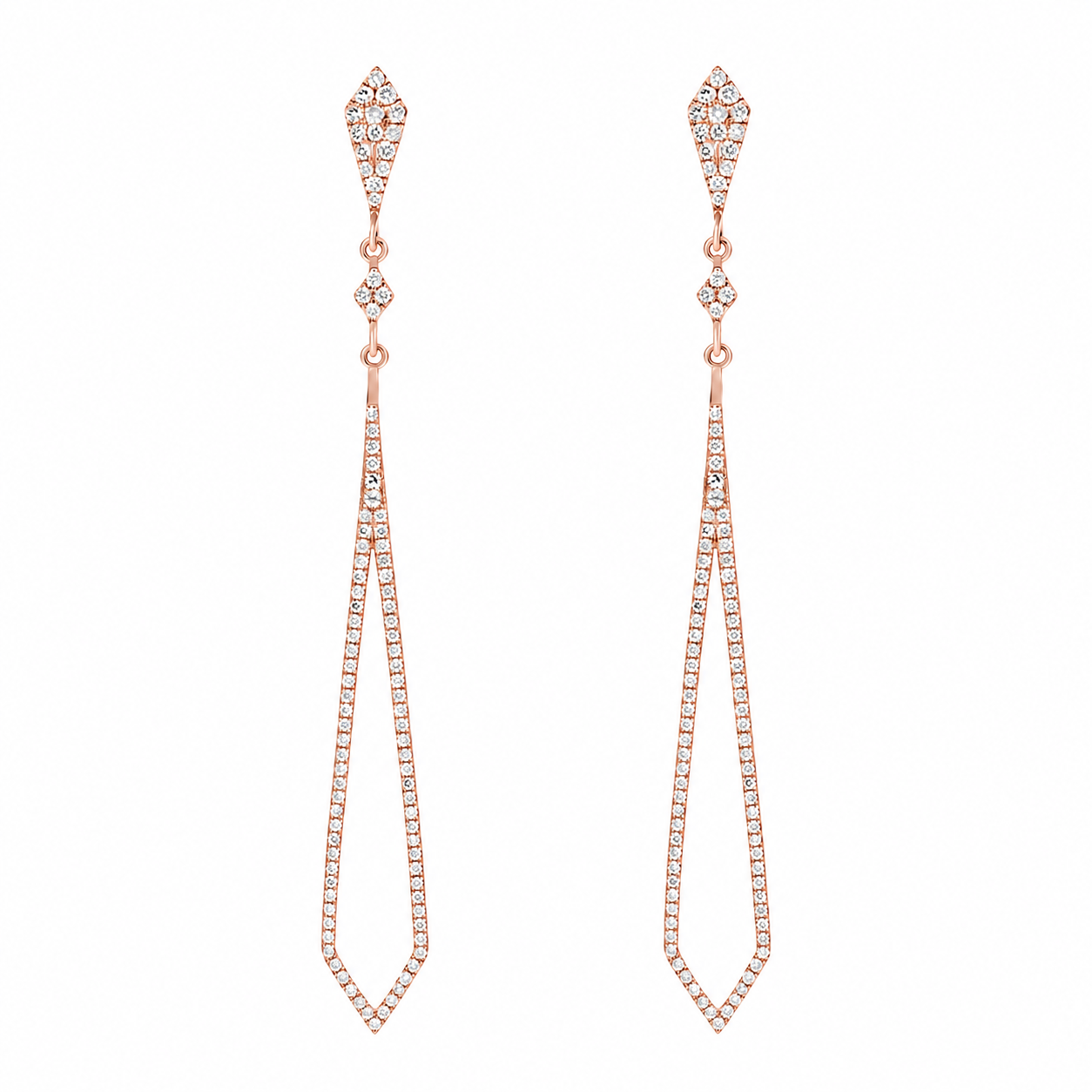 Open Frame Round Cut Lab Grown Diamond Drop Earrings ✧ 0.5 Carat