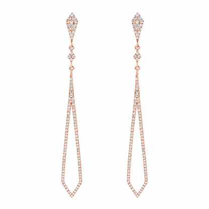 Open Frame Round Cut Lab Grown Diamond Drop Earrings ✧ 0.5 Carat