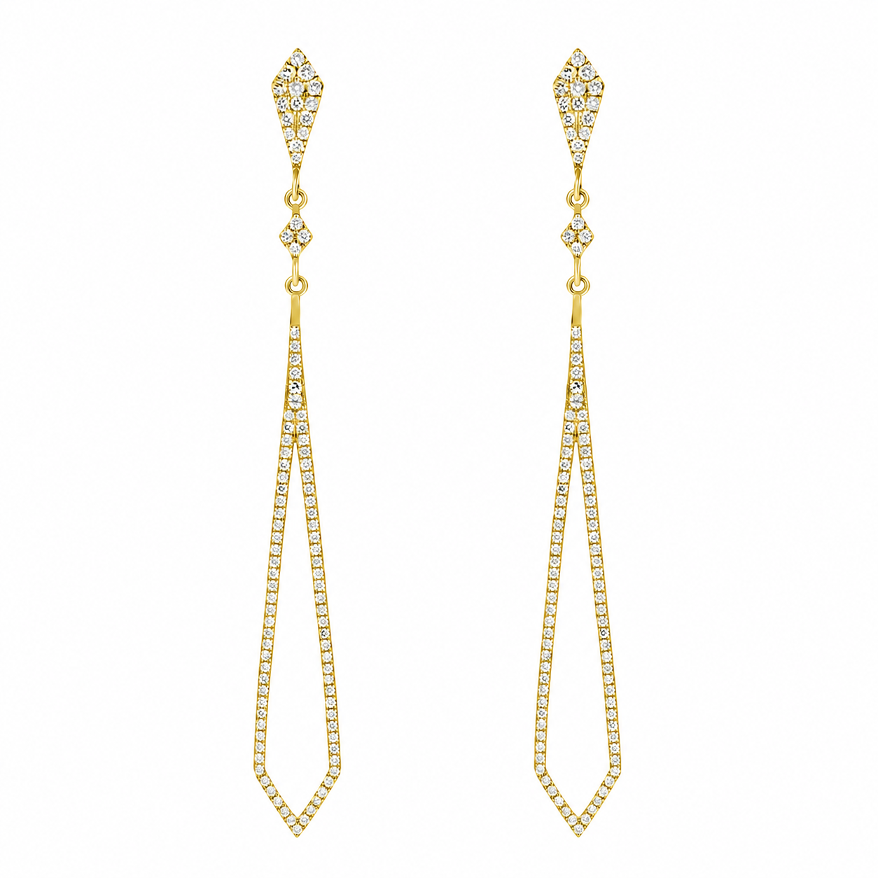 Open Frame Round Cut Lab Grown Diamond Drop Earrings ✧ 0.5 Carat