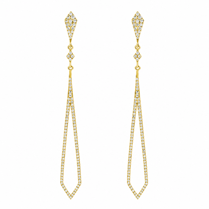 Open Frame Round Cut Lab Grown Diamond Drop Earrings ✧ 0.5 Carat
