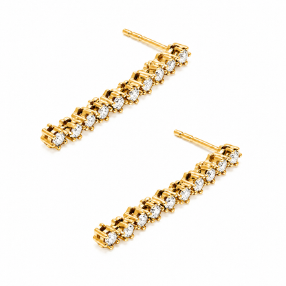 Round Cut Lab Grown Diamond Linear Drop Earrings ✧ 0.7 Carat
