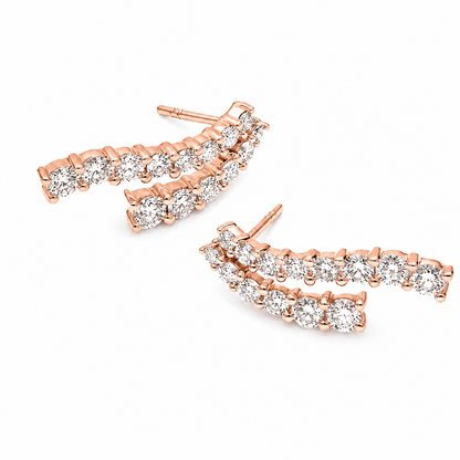 Celeste Round Cut Lab Grown Diamond Drop Earrings ✧ 1.3 Carat