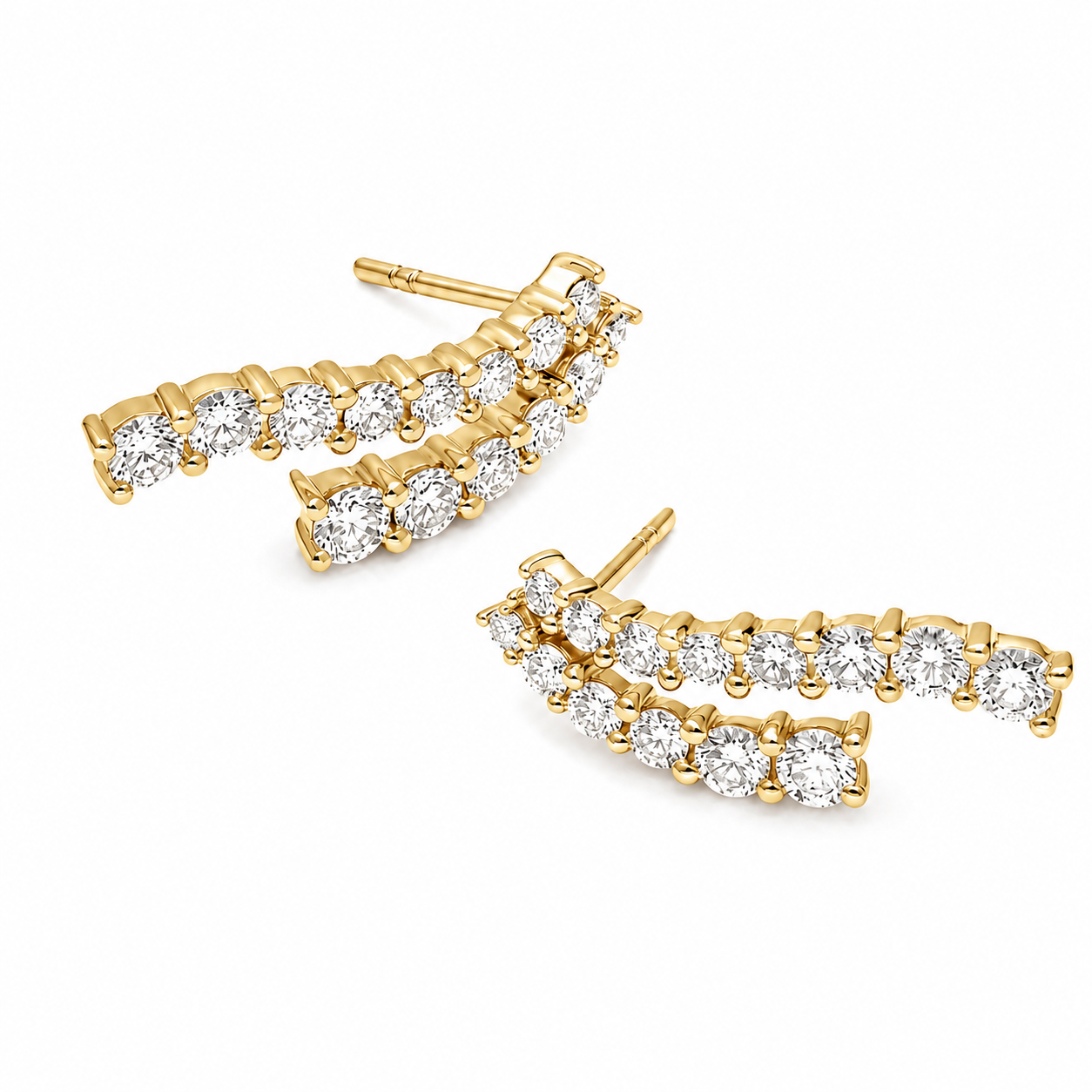 Celeste Round Cut Lab Grown Diamond Drop Earrings ✧ 1.3 Carat