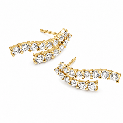 Celeste Round Cut Lab Grown Diamond Drop Earrings ✧ 1.3 Carat