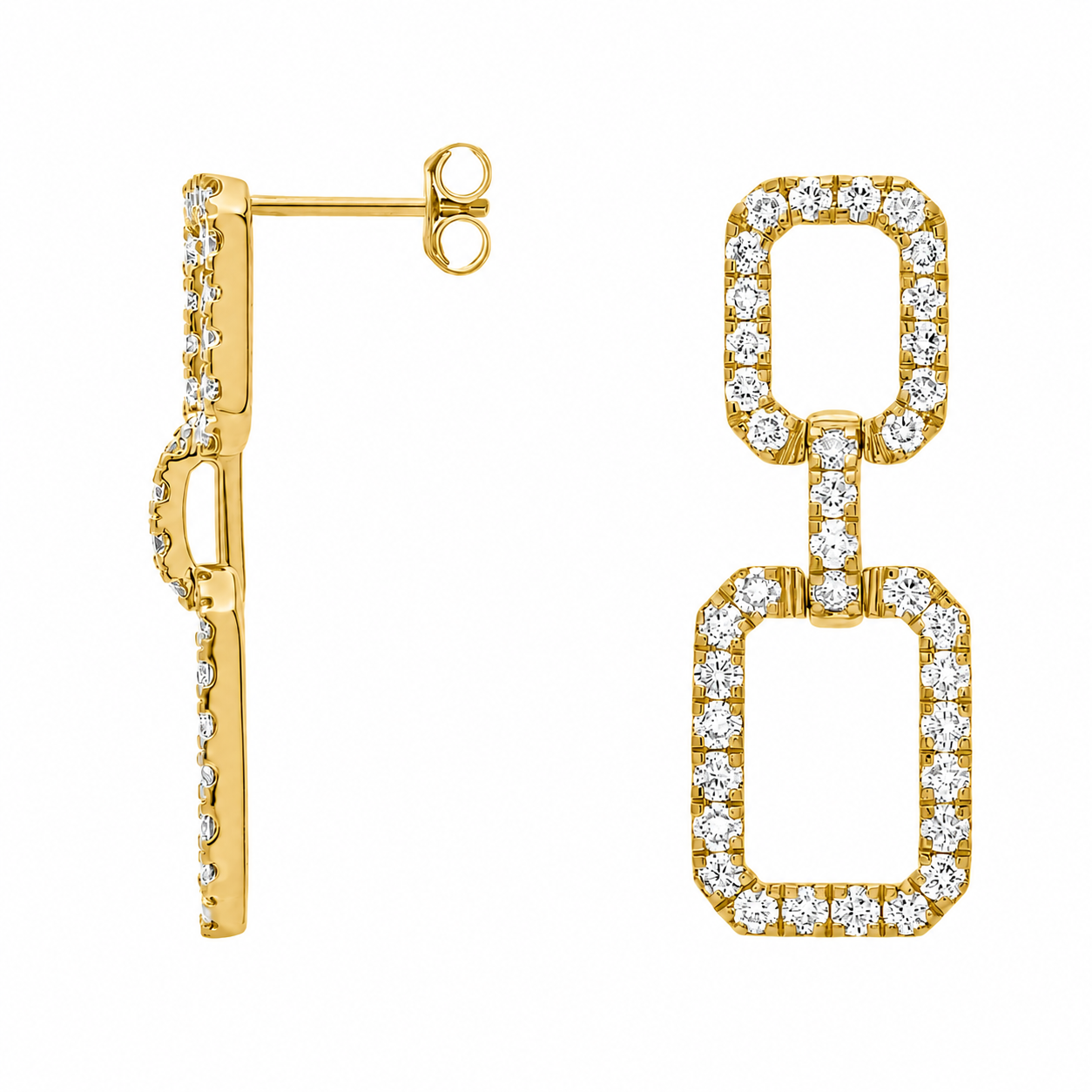 Monaco Round Cut Lab Grown Diamond Drop Earrings ✧ 2 Carat