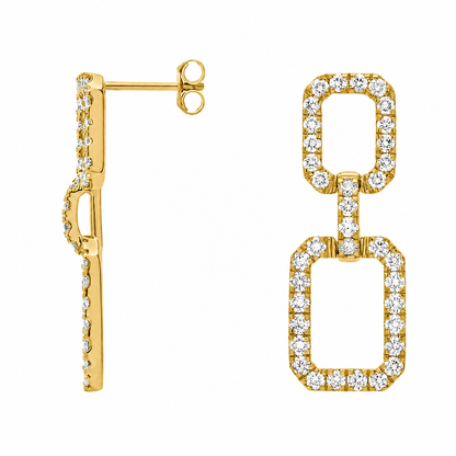 Monaco Round Cut Lab Grown Diamond Drop Earrings ✧ 2 Carat