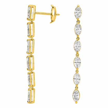 Lumière Marquise Cut Lab Grown Diamond Drop Earrings ✧ 2.5 Carat